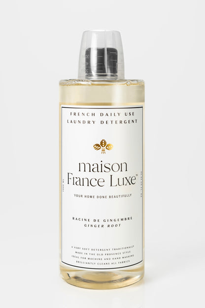 Luxury Laundry detergent, made in France, with Ginger Root scent. Everyday use laundry soap.